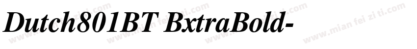 Dutch801BT BxtraBold字体转换